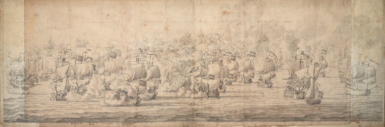 La Battaglia di Lowestoft, 3-13 giugno 1665 da Willem van de the Elder Velde