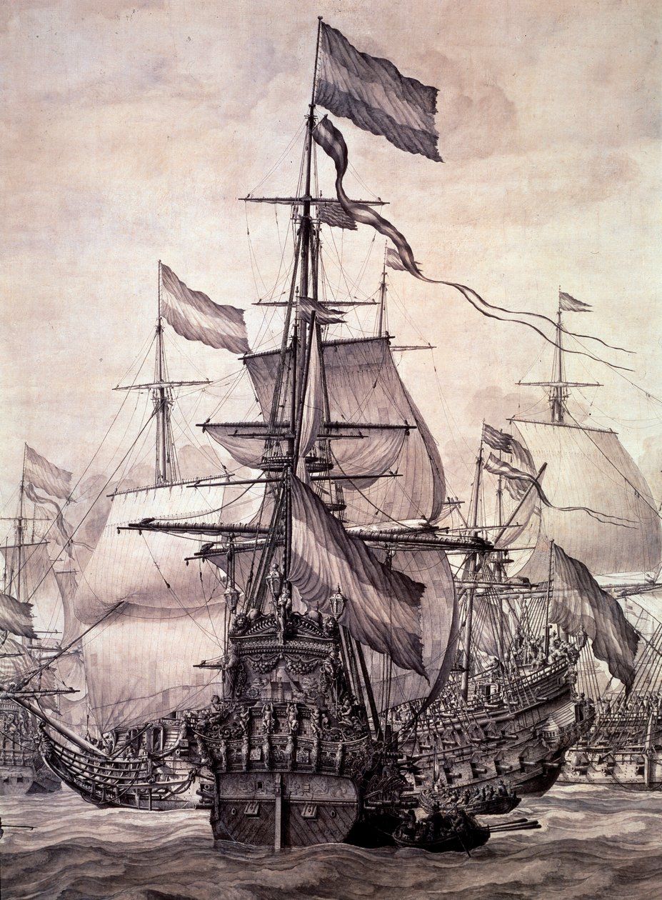 La flotta olandese nel 1672 (dettaglio) da Willem van de the Elder Velde