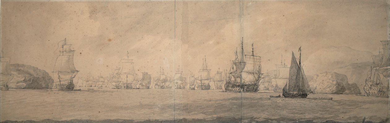 Le navi olandesi verso Bok op Raa (Bjaelkero), 25 agosto-4 settembre 1665 da Willem van de the Elder Velde