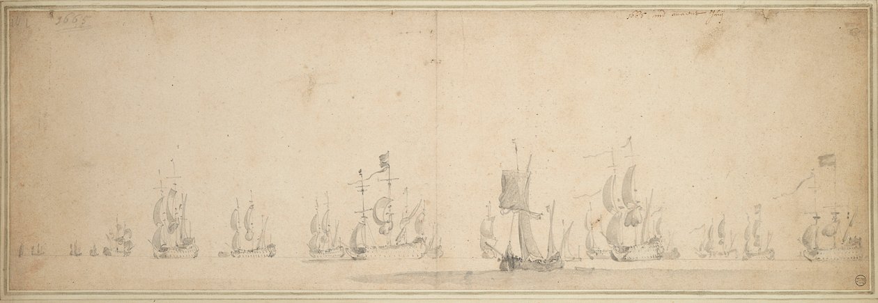 La flotta olandese prima della battaglia di Lowestoft, maggio-giugno 1665 da Willem van de the Elder Velde