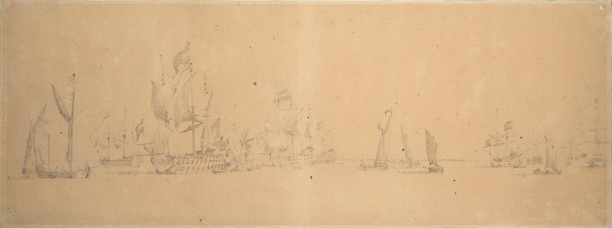 La flotta olandese in venti leggeri, c.1666 da Willem van de the Elder Velde