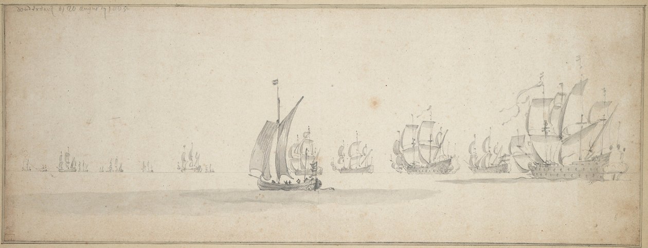 La flotta olandese in viaggio verso la costa scozzese da Willem van de the Elder Velde