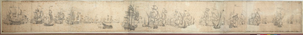 Le flotte inglesi e olandesi il giorno dopo la Battaglia di Solebay da Willem van de the Elder Velde