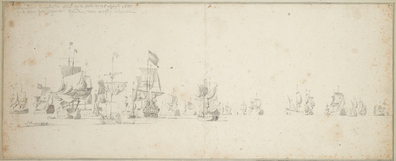 Lo squadrone della Frisia al largo della costa della Scozia da Willem van de the Elder Velde
