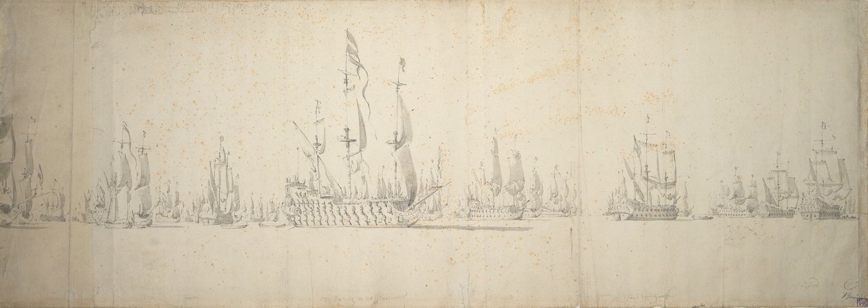 Il giorno prima della battaglia di Lowestoft, 2-12 giugno 1665 da Willem van de the Elder Velde