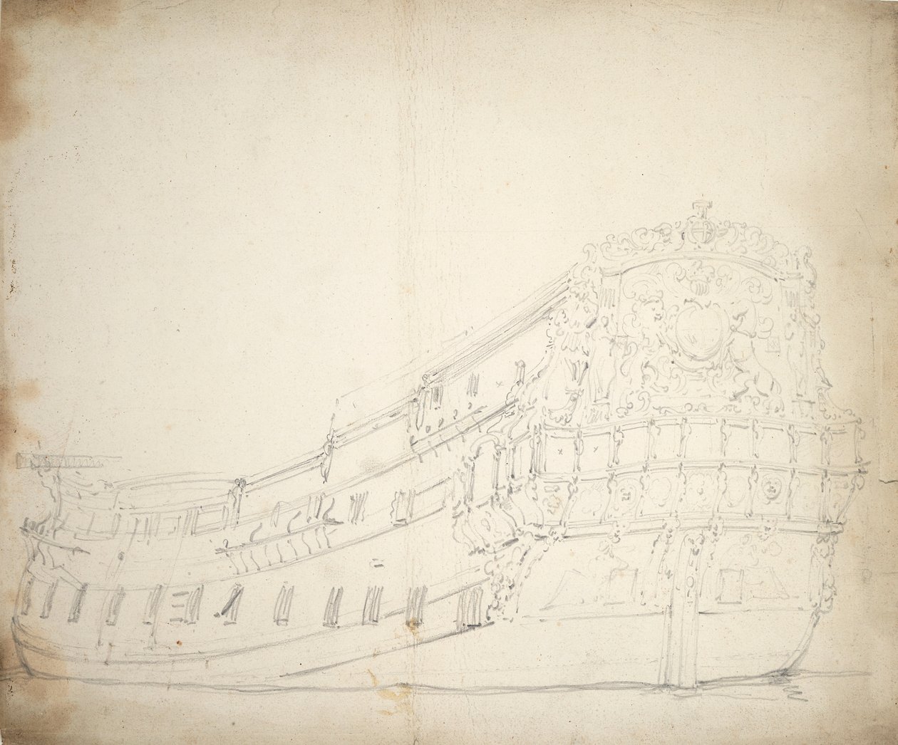 Ritratto di una nave inglese di quarta classe, c.1675 da Willem van de Velde the Younger