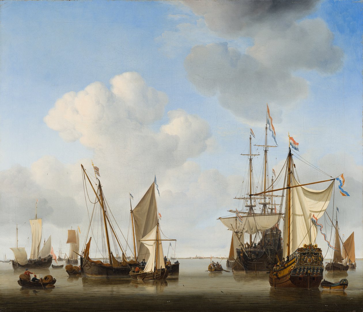 Navi in rada da Willem van de Velde the Younger