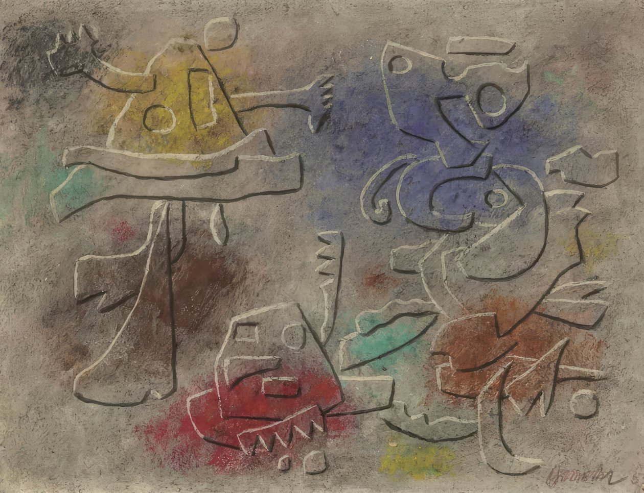 Immagine in rilievo a colori da Willi Baumeister