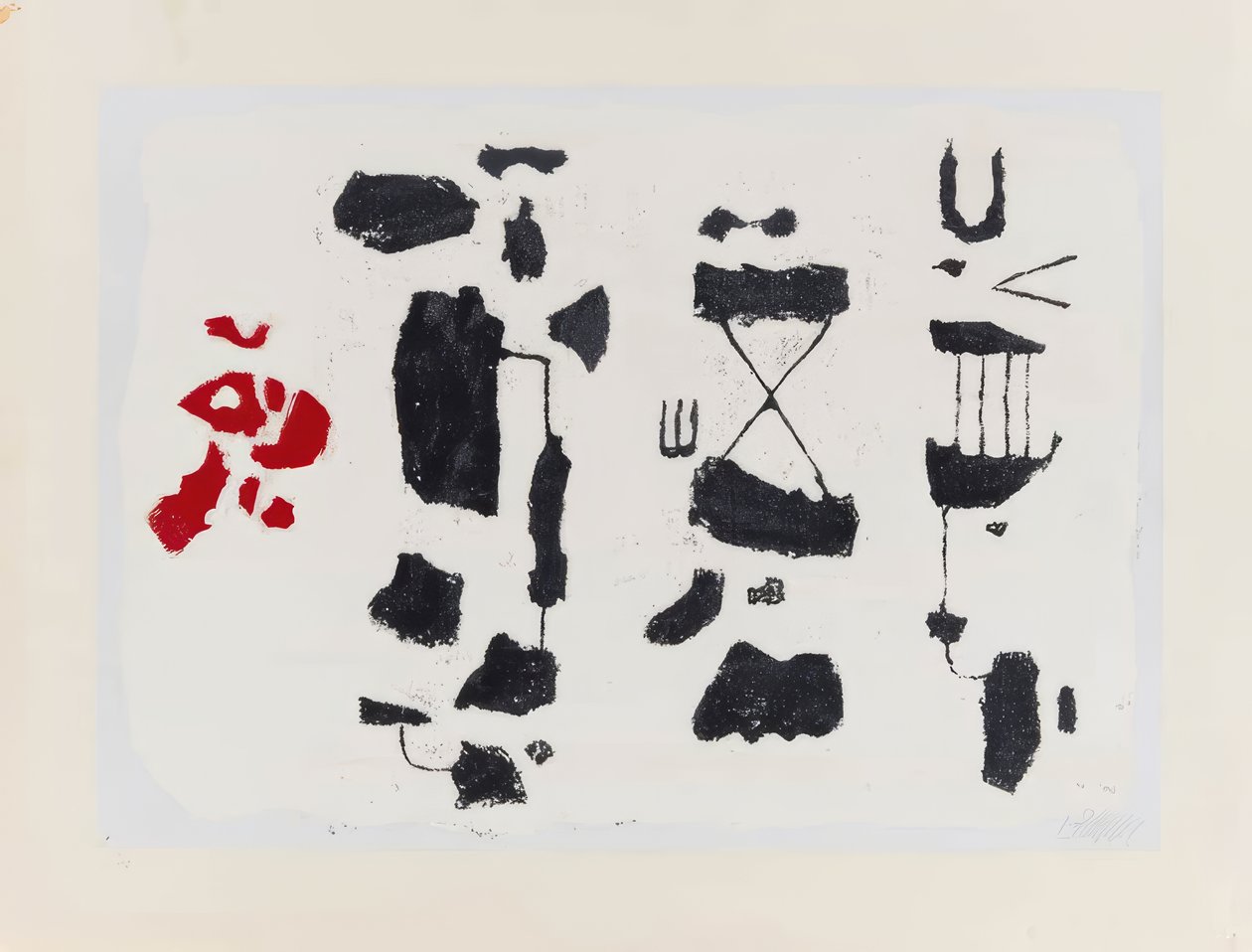 Segni neri - Figure nere con forma rossa da Willi Baumeister