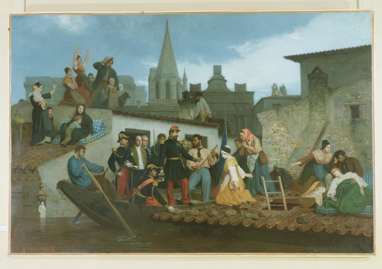 Napoleone III (1808-73) visita le vittime dell