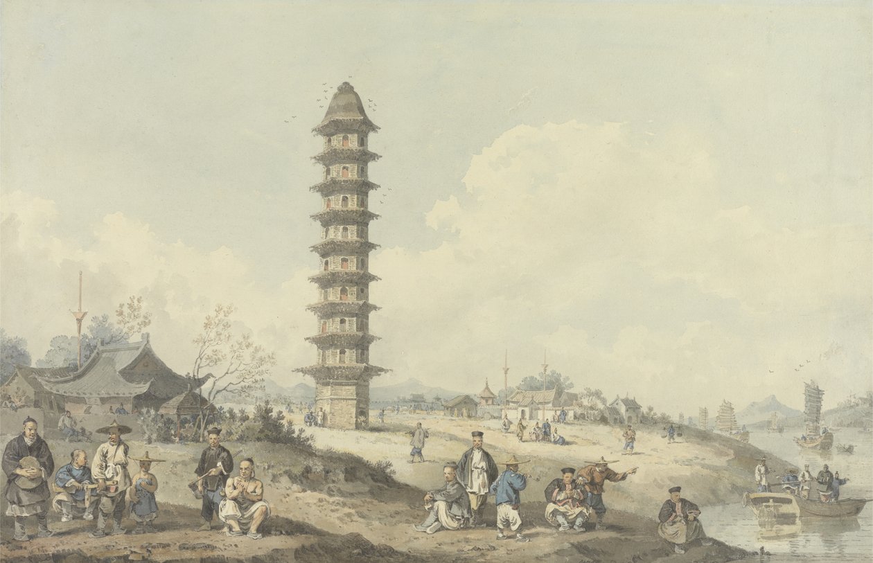 Città di Lin Tsin, Shantung, con una Veduta del Grande Canale da William Alexander