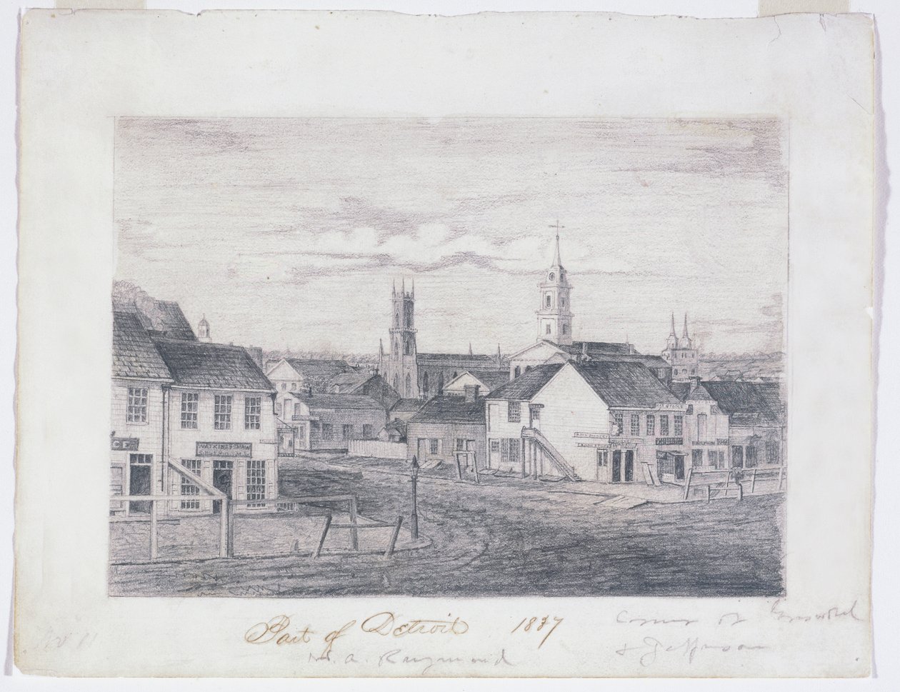 Parte di Detroit nel 1837, c.1837 da William Asa Raymond