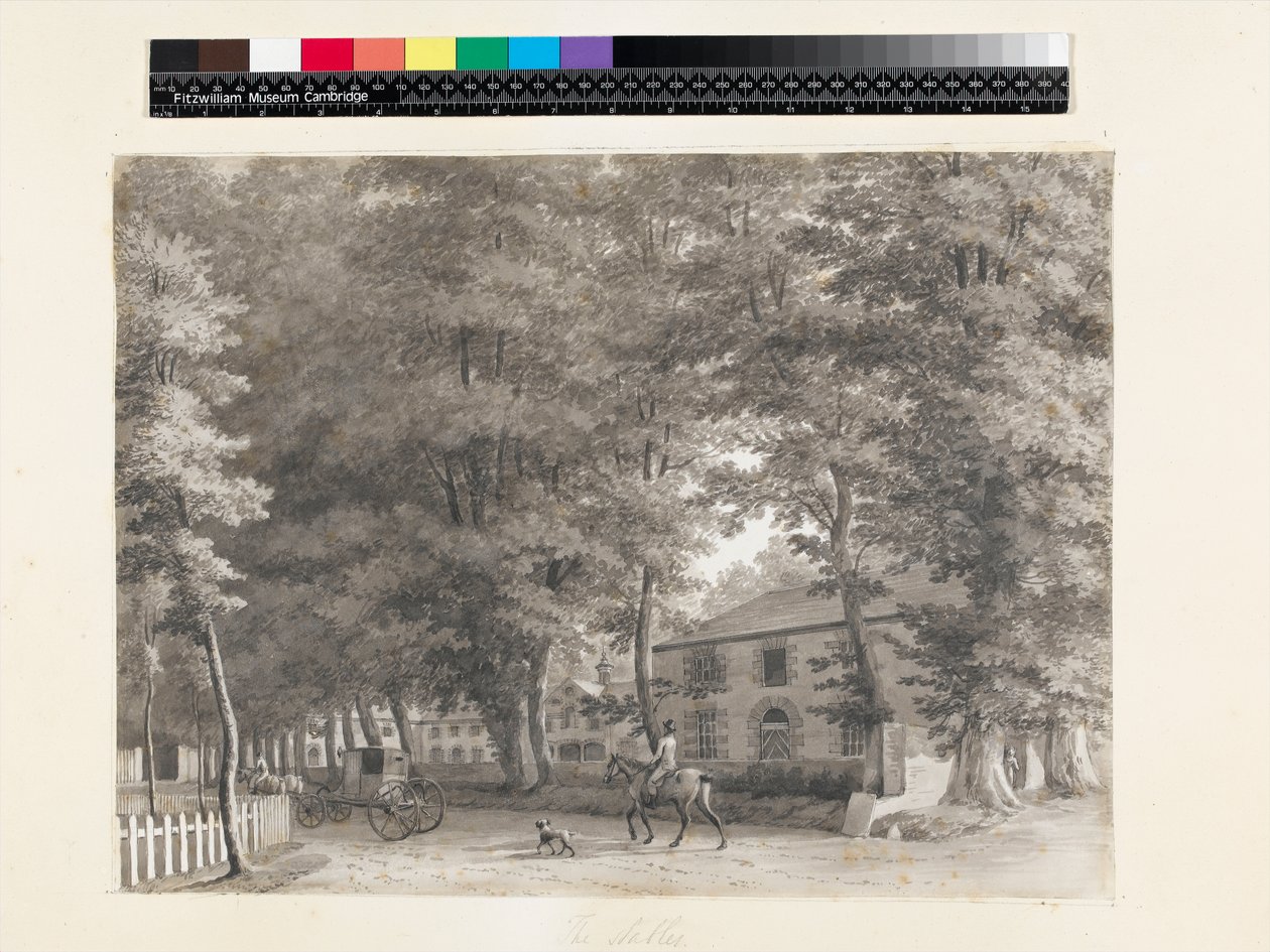 Veduta delle Scuderie nella tenuta di Lord Fitzwilliam a Mount Merrion, vicino a Dublino, 1806 da William Ashford