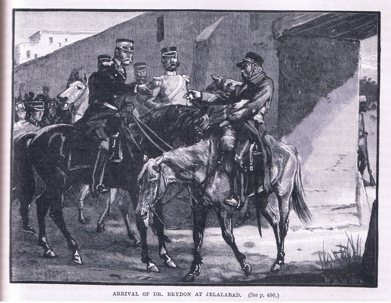 Arrivo di Brydon a Jelalabad nel 1842 da William Barnes Wollen