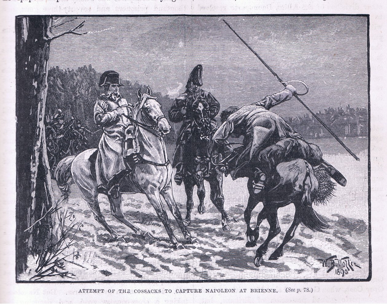 Tentativo dei cosacchi di catturare Napoleone a Brienne da William Barnes Wollen