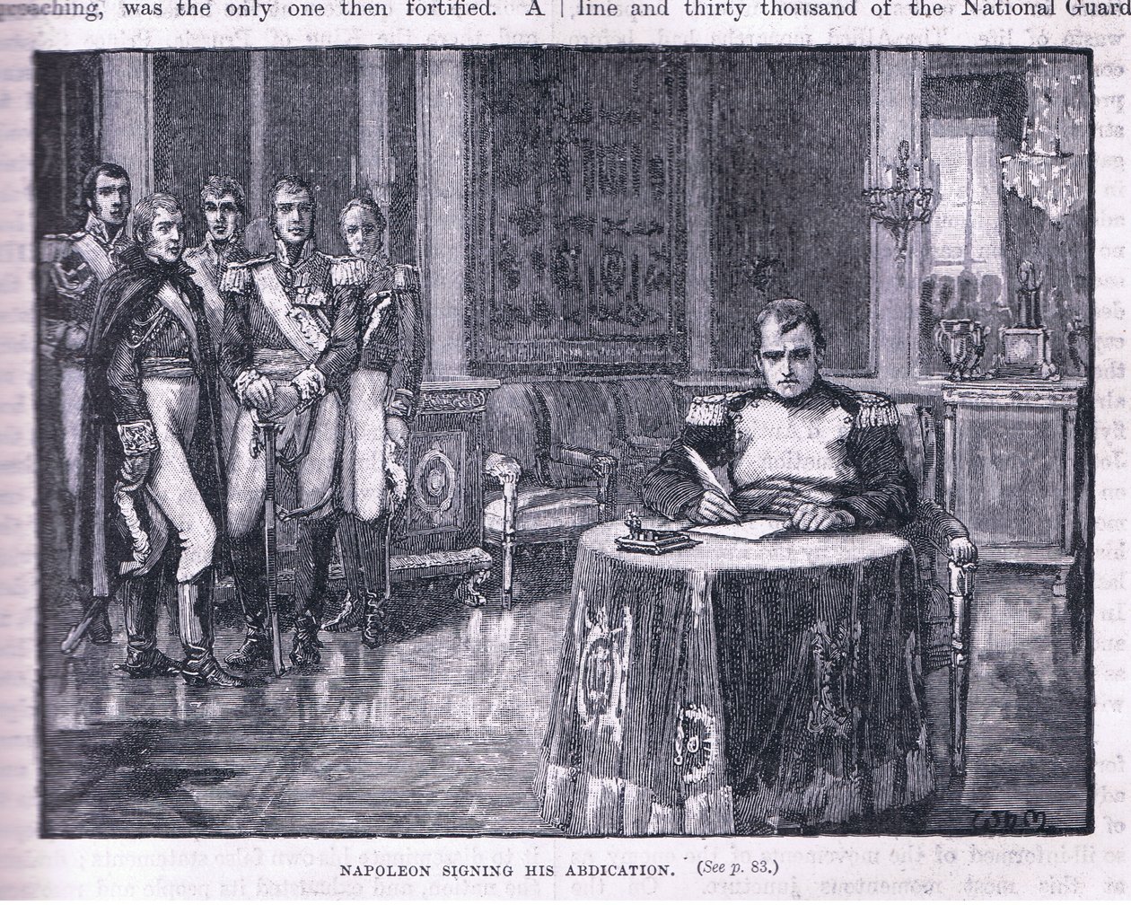 Napoleone firma la sua abdicazione da William Barnes Wollen