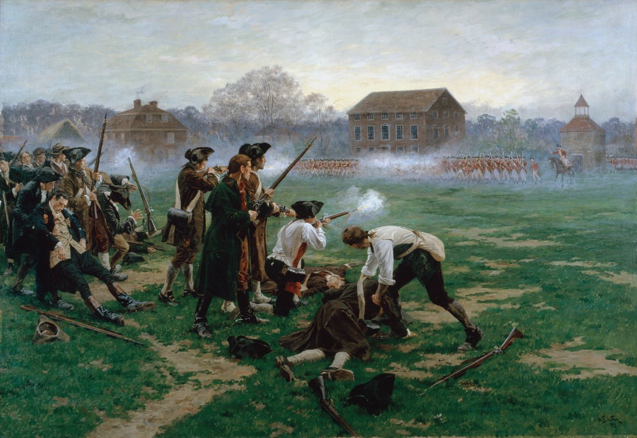 La battaglia di Lexington, 19 aprile 1775, 1910 da William Barnes Wollen