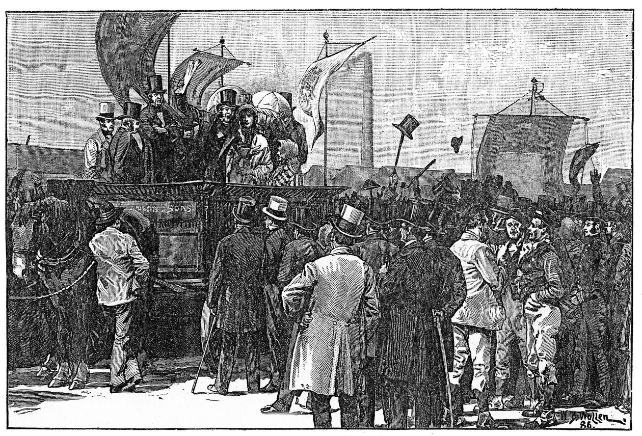 La dimostrazione chartista a Kennington Common, 10 aprile 1848, 1886 da William Barnes Wollen