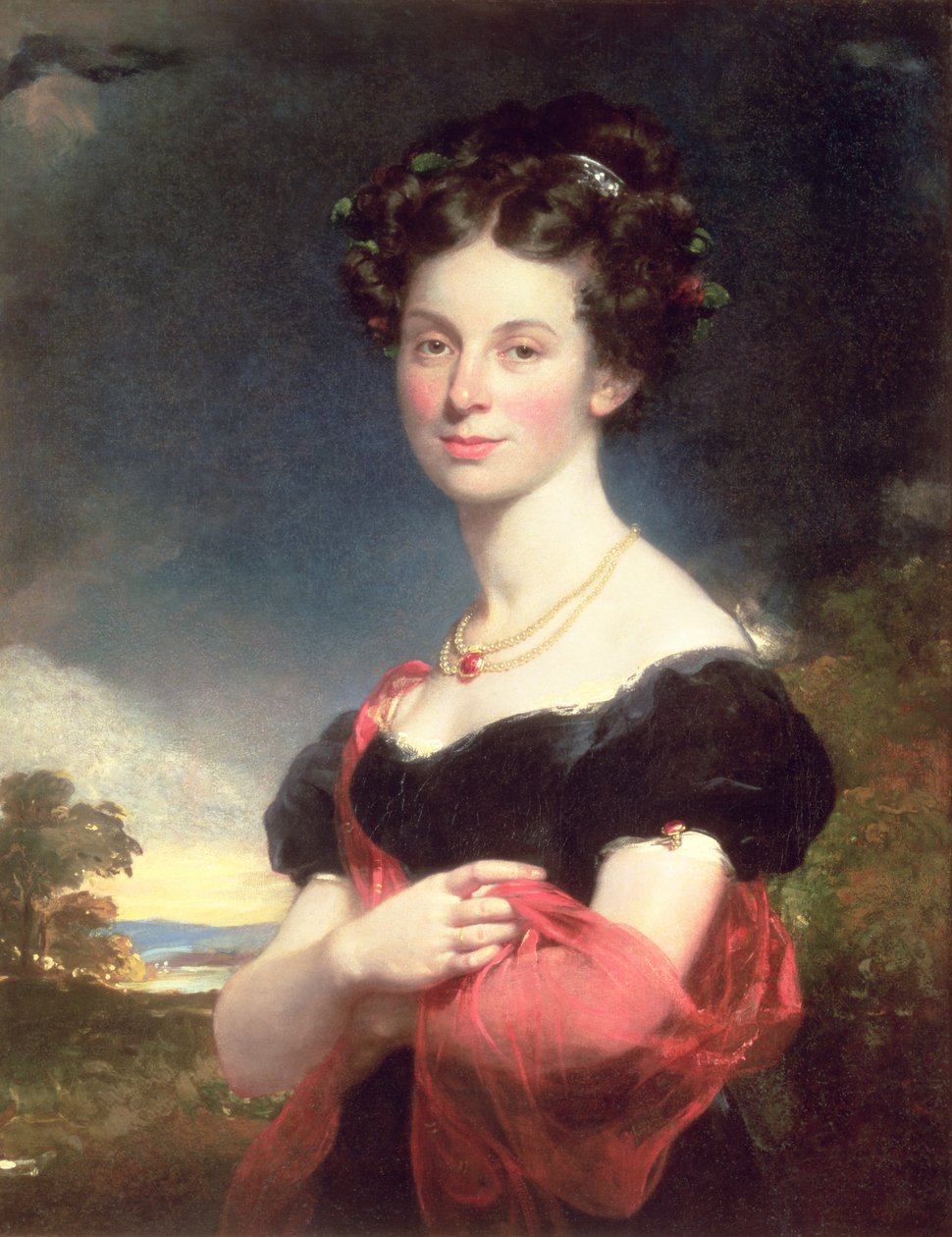 Ritratto di una Signora in Abito Nero, 1825 da William Beechey