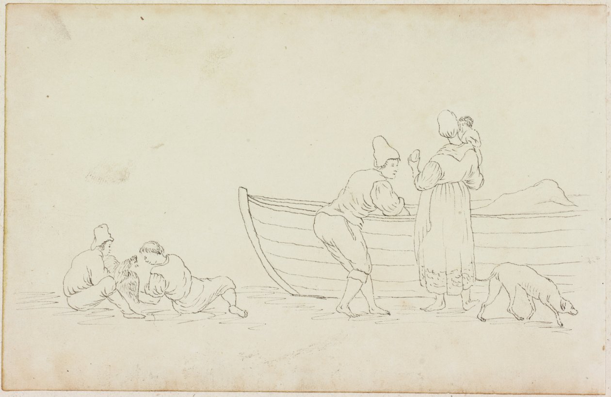 Figure e Cane con Barca da William Beilby