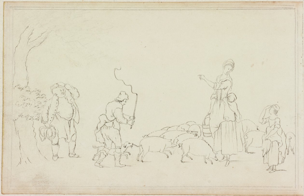 Scena con conducente di maiali da William Beilby