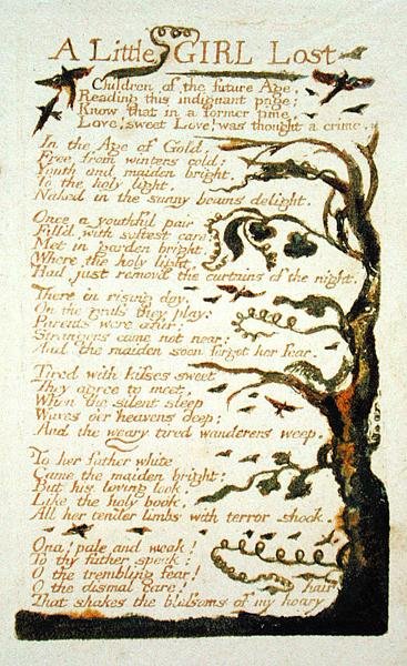 Una bambina perduta, tavola 43 da Songs of Experience, 1789 da William Blake