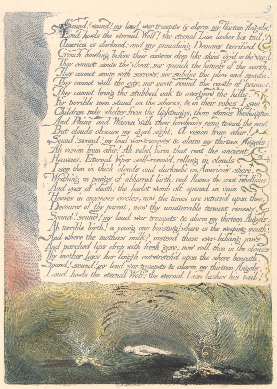America. Una profezia, Tavola 11 da William Blake