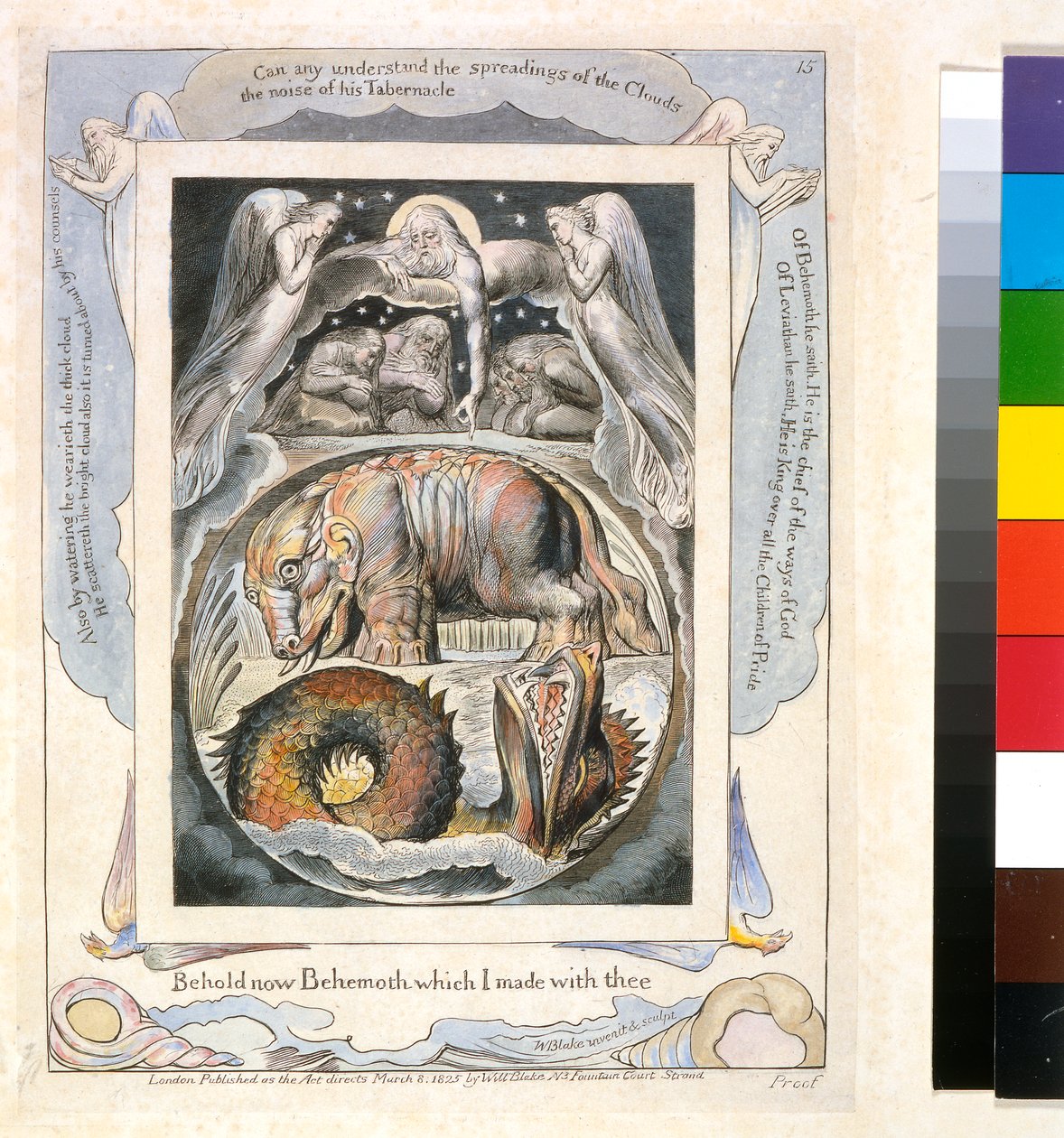 Behemoth e Leviathan dal Libro di Giobbe (pl.15), c.1793 da William Blake