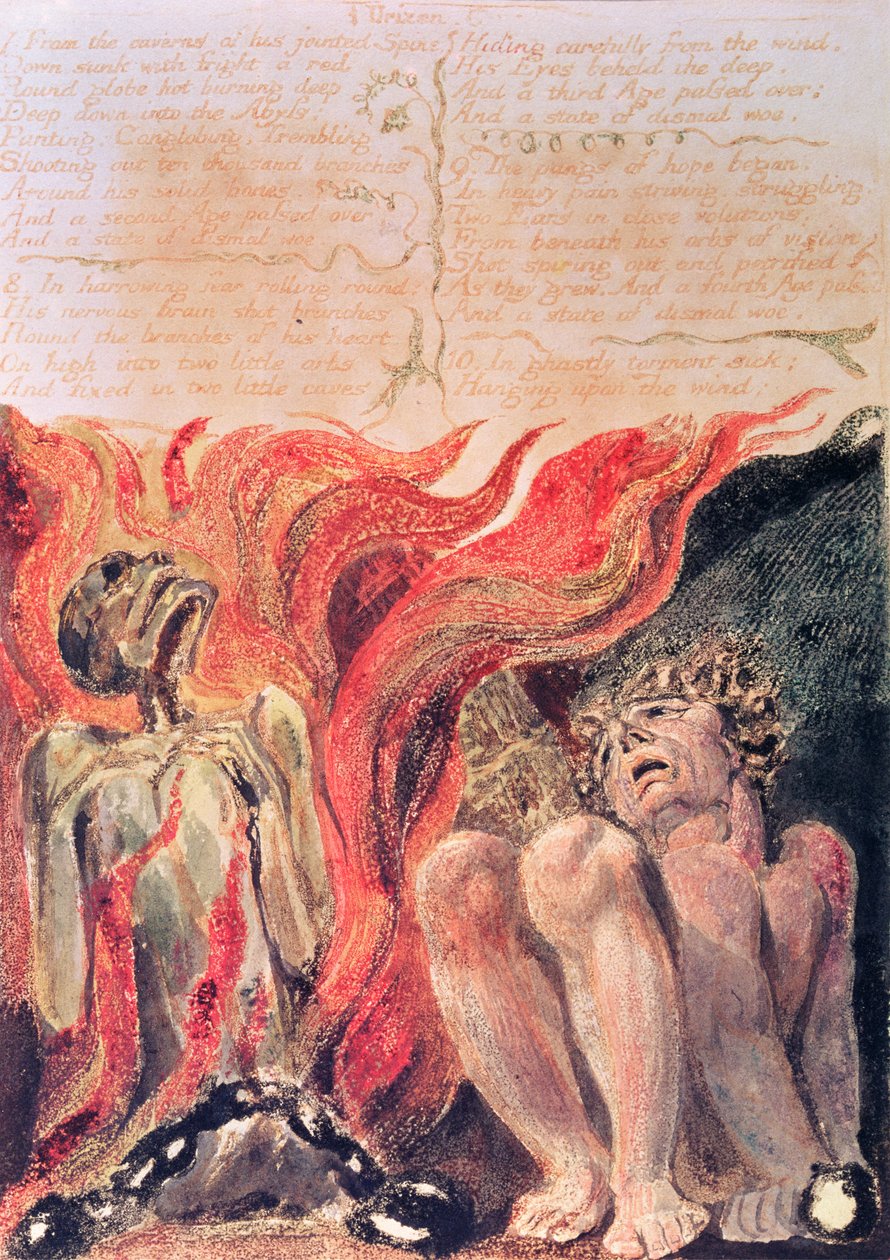 Libro di Urizen; dalle caverne della sua spina dorsale articolata, 1794 da William Blake