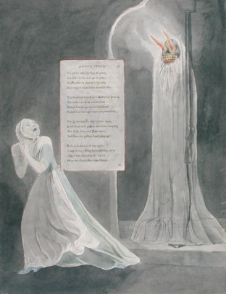 Design 31 per A Long Story in The Poems of Thomas Gray, pubblicato 1797-98 da William Blake