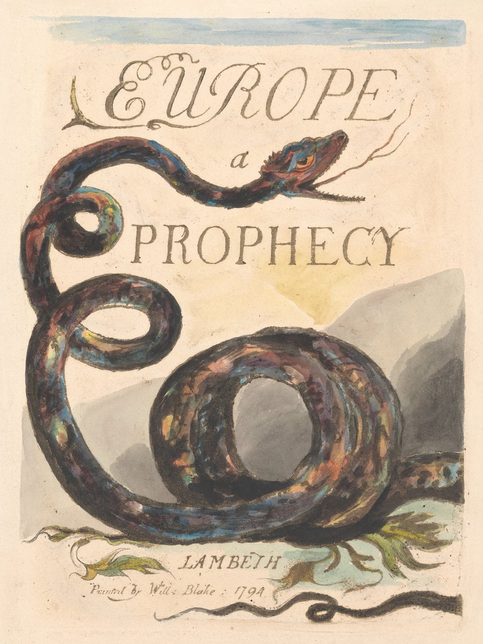Europa. Una Profezia, Tavola 2, Pagina del Titolo da William Blake