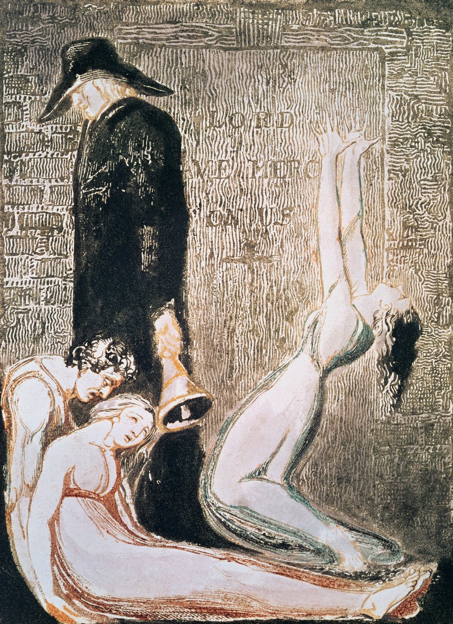 Europa una Profezia; Peste, c.1794 (incisione a rilievo, incisione, acquerello) da William Blake