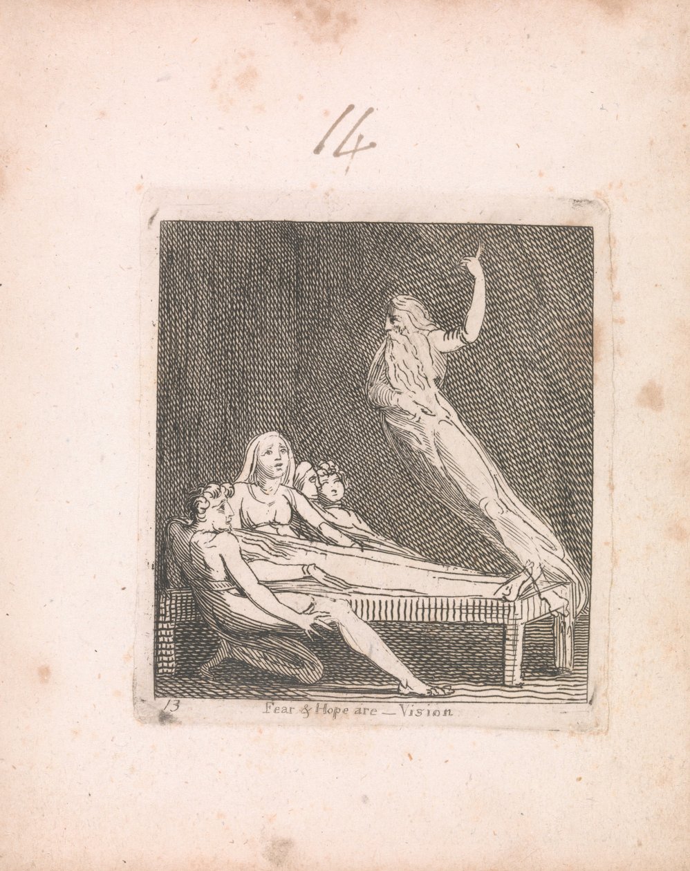 Per Bambini. Le Porte del Paradiso, Tavola 15, Paura e speranza sono -- Visione da William Blake