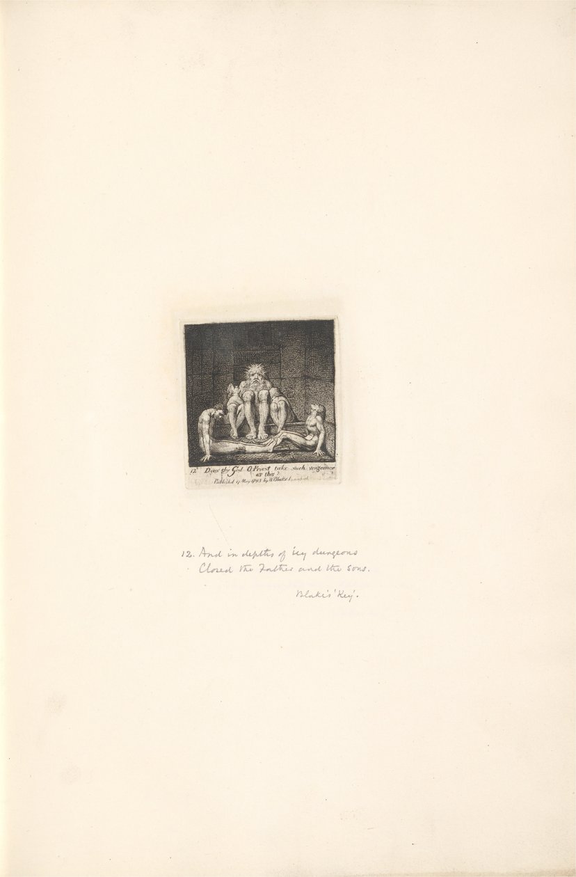 Per i Sessi - Le Porte del Paradiso, Tavola 14, Il tuo Dio O Sacerdote prende tale vendetta da William Blake