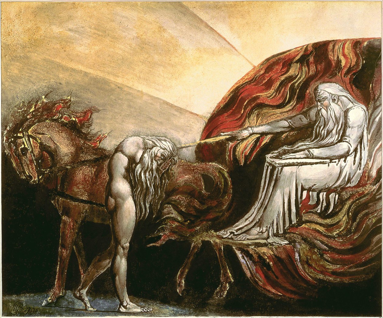 Dio che giudica Adamo da William Blake