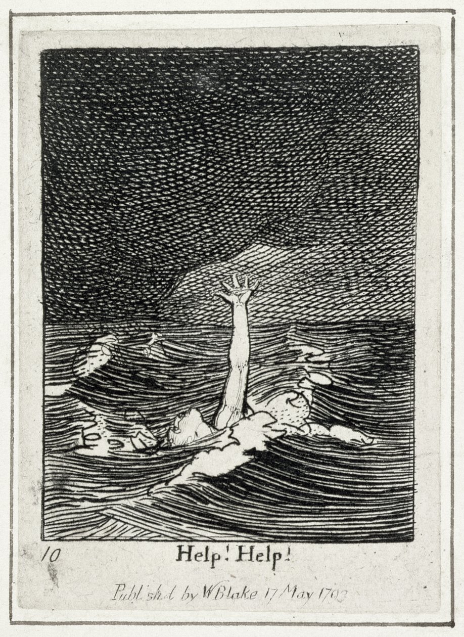 Aiuto! Aiuto!, tavola 10 da For the Sexes, The Gates of Paradise, pub. 1793 da William Blake