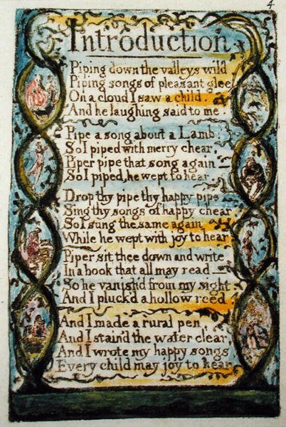 Introduction, tavola 4 (Bentley 4) da Songs of Innocence and of Experience (Bentley Copy L) da William Blake