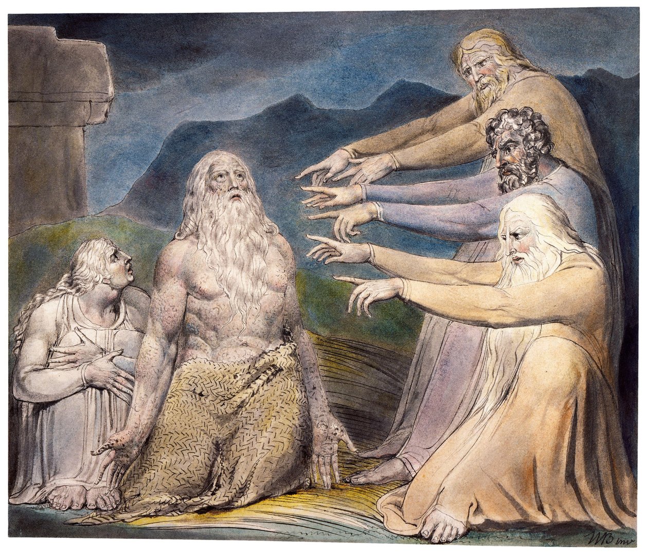 Giobbe rimproverato dai suoi amici da William Blake