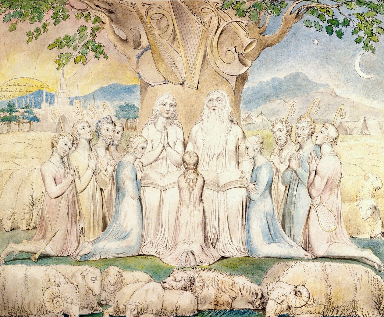 Giobbe e la sua famiglia da William Blake