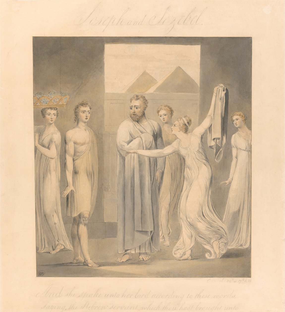 Giuseppe e la moglie di Potifar da William Blake