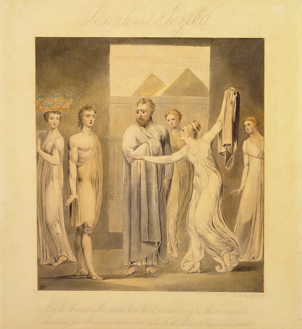 Giuseppe e la moglie di Potifar, 1803-05 da William Blake