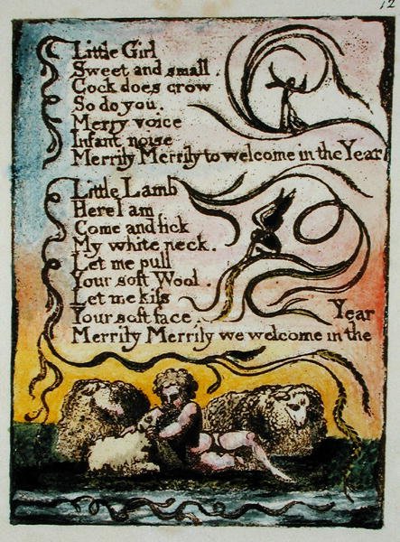 Piccola Ragazza... illustrazione da Songs of Innocence and of Experience (Bentley Copy L) pl.12 da William Blake