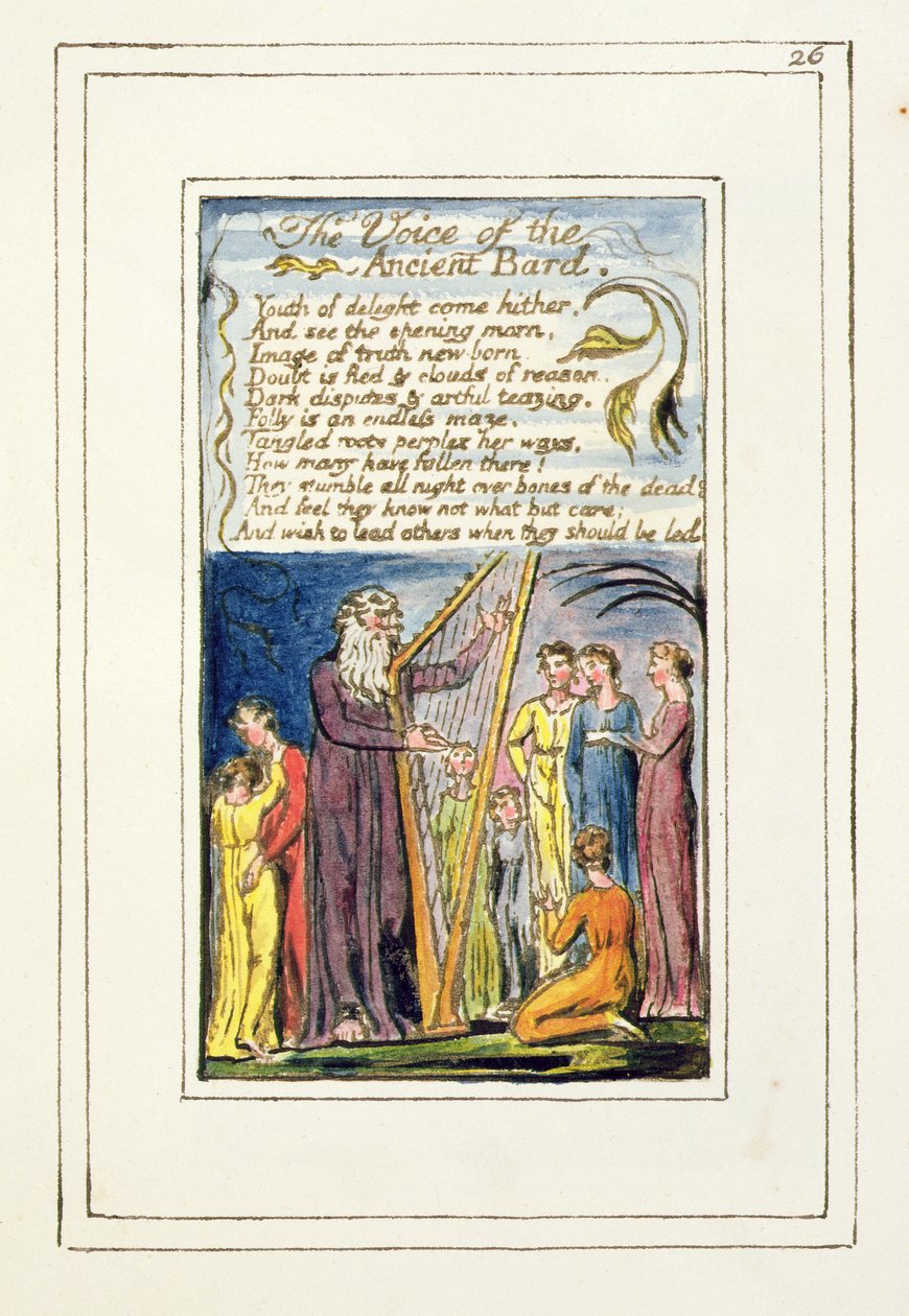 La voce del bardo antico: tavola 26 da Songs of Innocence and of Experience (copia R) c.1802-08 da William Blake