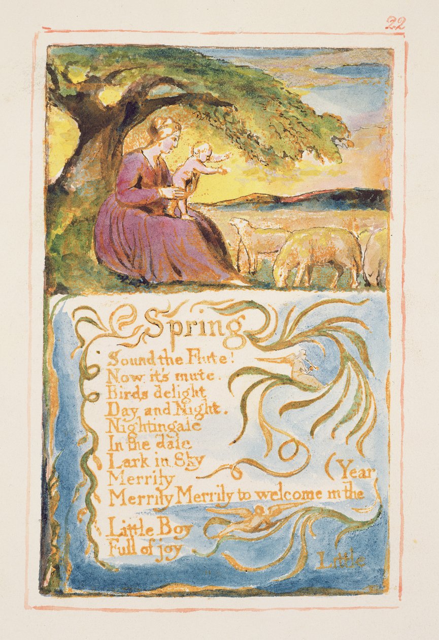 Primavera: tavola 22 da Songs of Innocence and of Experience (copia AA) c.1815-26 da William Blake
