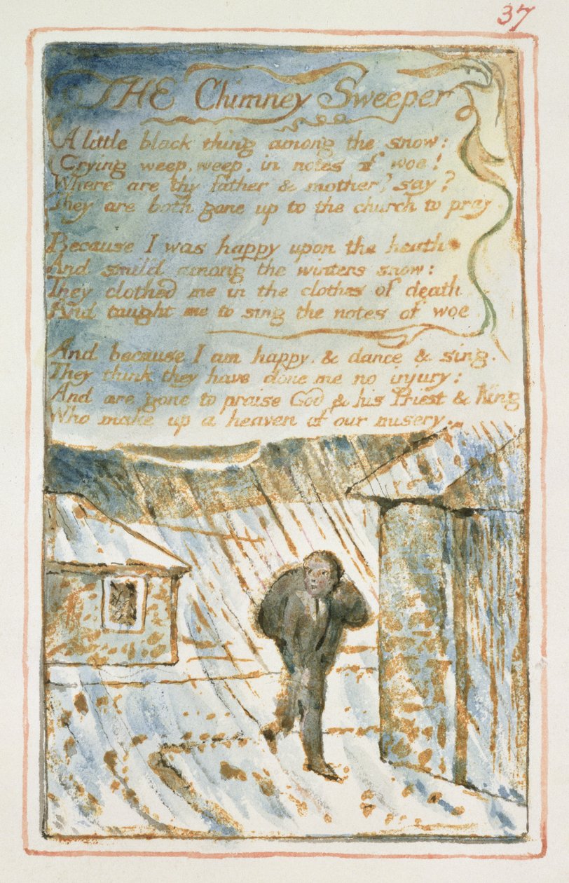 Il piccolo spazzacamino: tavola 37 da Songs of Innocence and of Experience (copia AA) c.1815-26 da William Blake