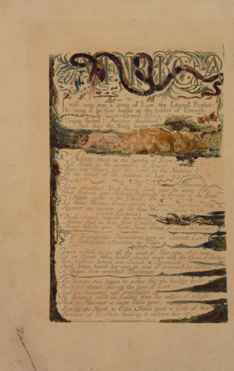Tavola 3 da The Song of Los, copia B, nella collezione della Biblioteca del Congresso da William Blake