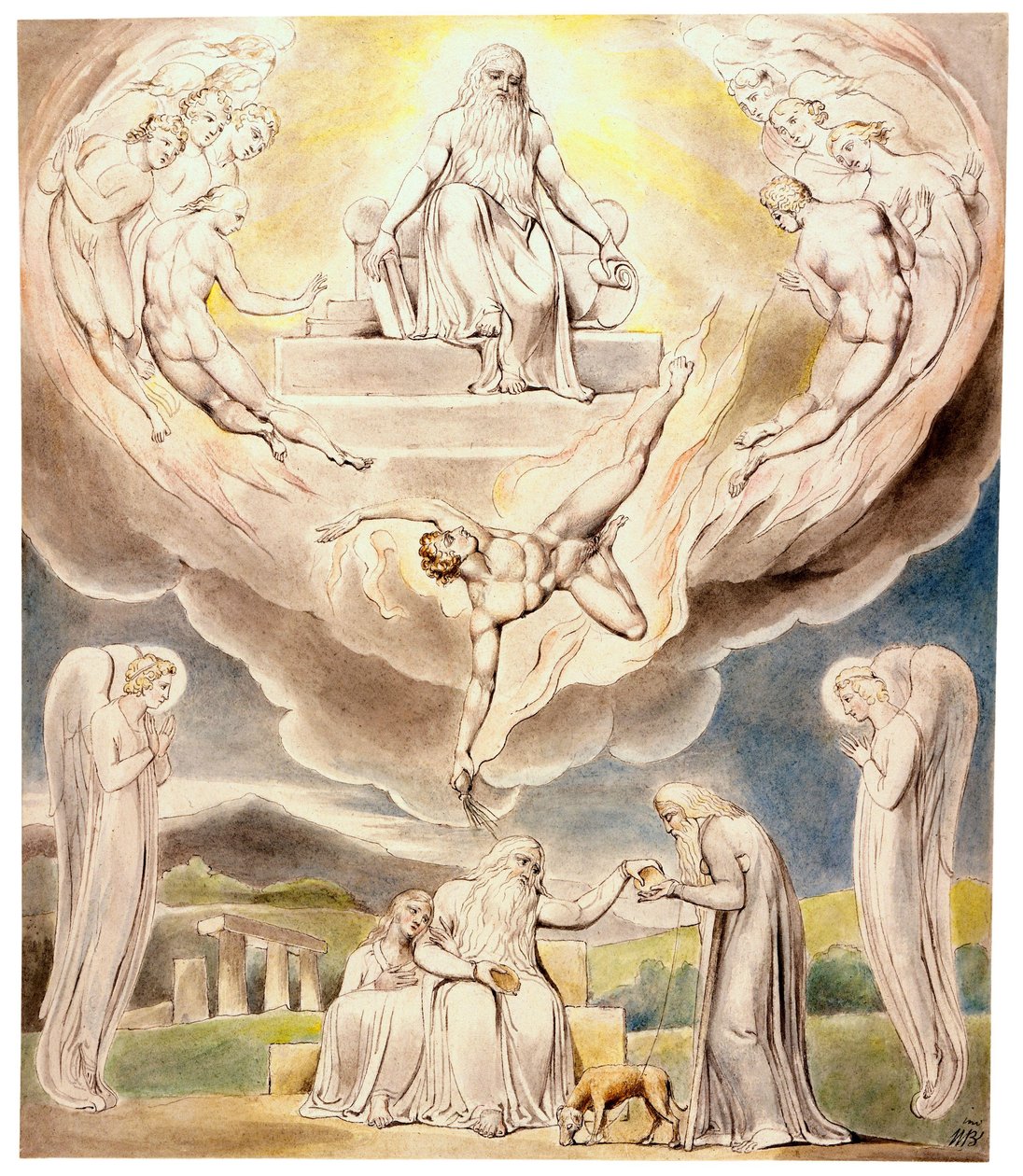 Satana si allontana dalla presenza del Signore da William Blake