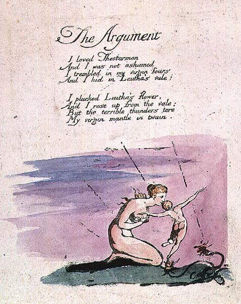 La Discussione, da Vision of the Daughters of Albion, 1793 da William Blake