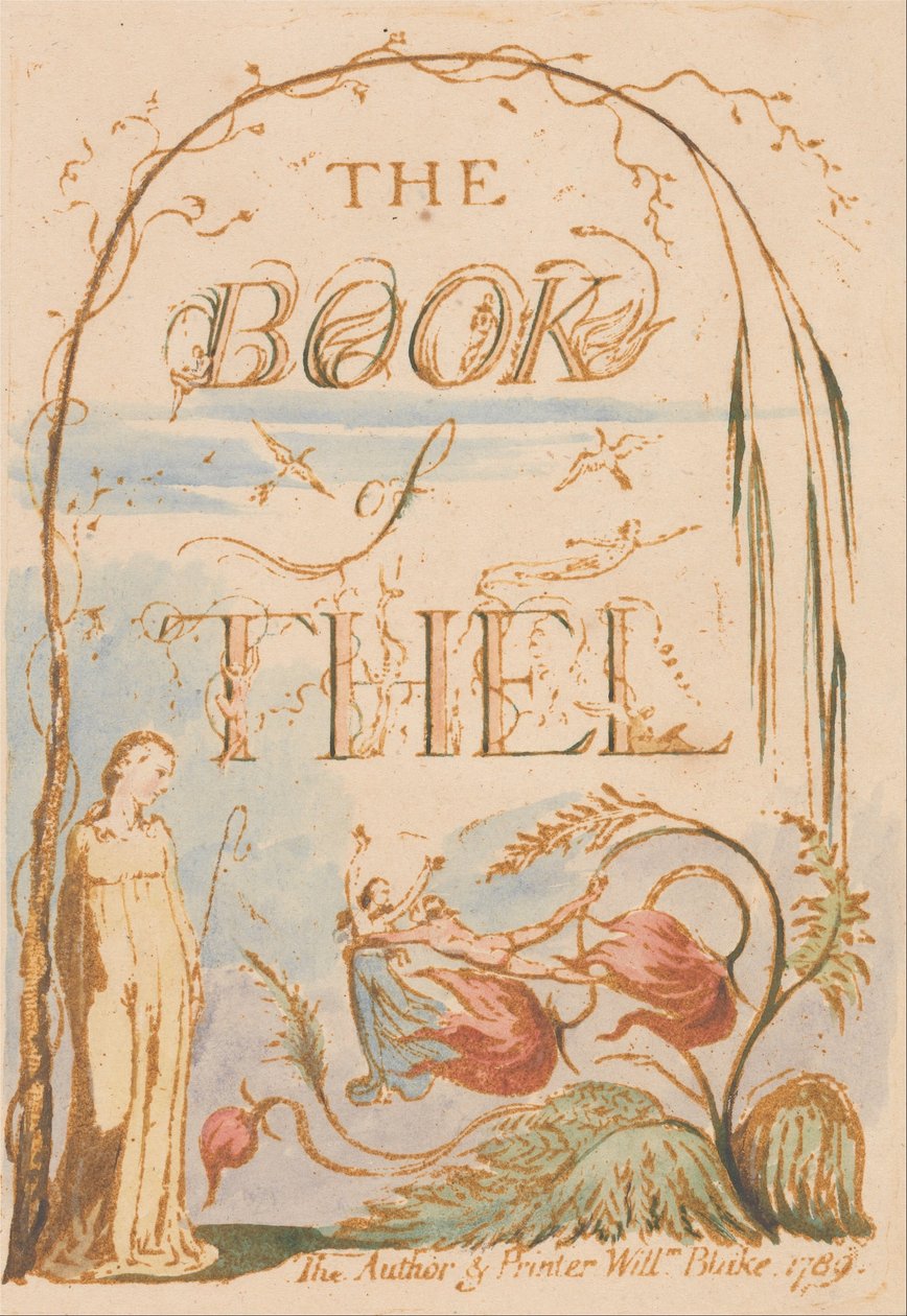 Il Libro di Thel, Tavola 2, Pagina del Titolo da William Blake