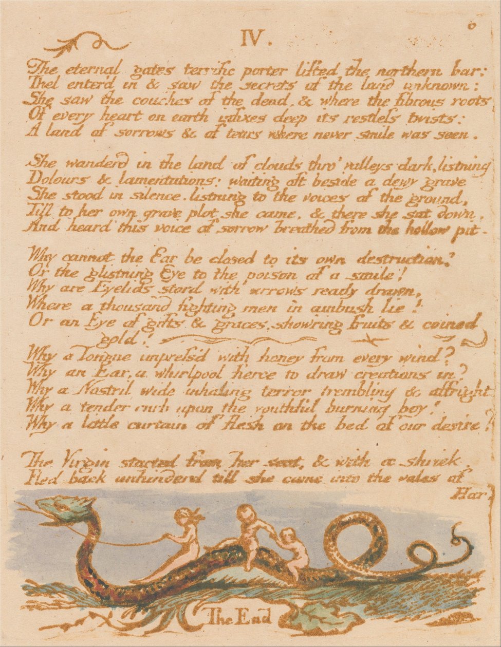 Il Libro di Thel, Tavola 8 da William Blake